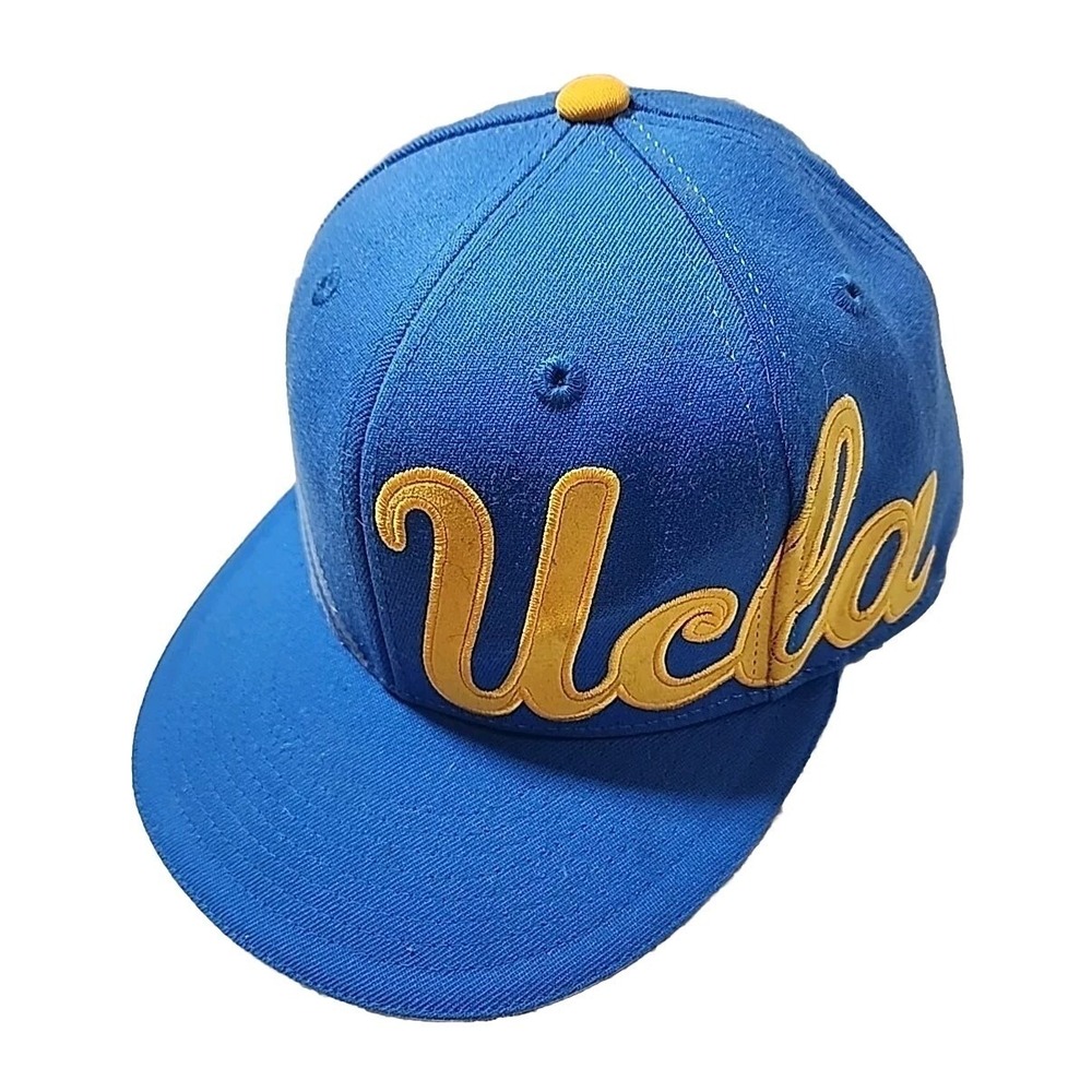 UCLA Bruins Adidas Hat Cap Cursive Side Script Spell Out Fitted Sz 6-7/8-7-1/4